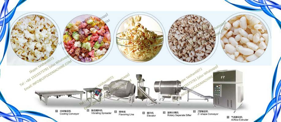 200kg/h Caramel Continuous Popcorn Processing Line for hot air popcorn